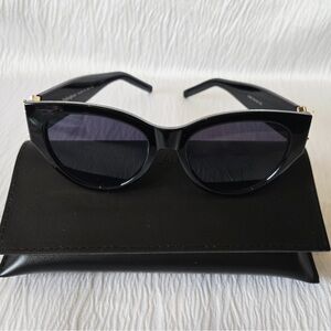 Yves Saint Laurent Black Sunglasses Gold logo